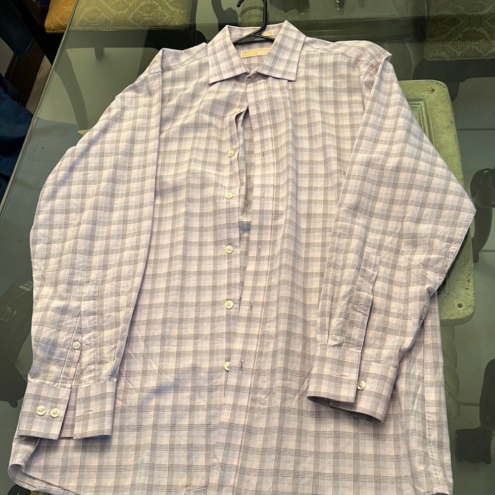 Michael Kors button down pink boxed regular fit size 15 1/2 32/33